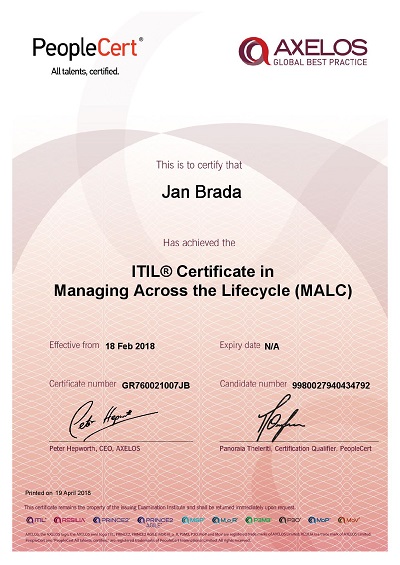 ITIL Certificate in Managing Across the Lifecycle (MALC)